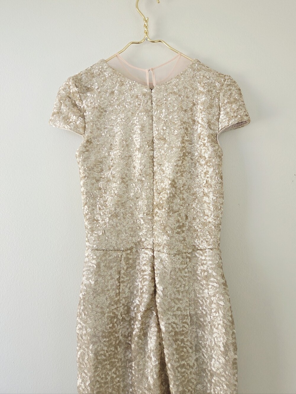 Dress The Population Michelle Sequin Gown In Glittering Gold Champagne Small - Picture 3 of 7